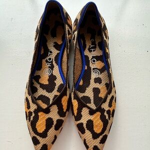 Rothy's Black and Tan Leopard Flats